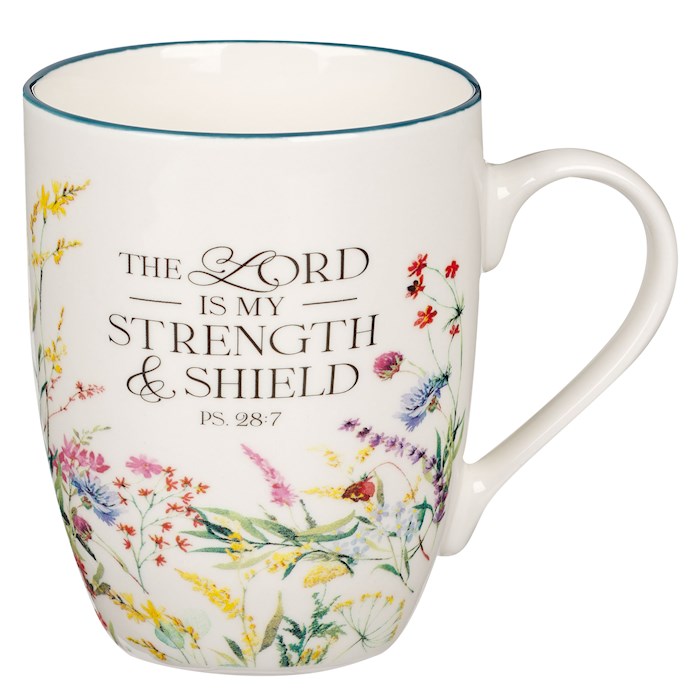 Picture of Christian Art Gifts 406225 Budget Lord Is My Strength Psalm 28-7 Mug, Multi Floral - MUG1064