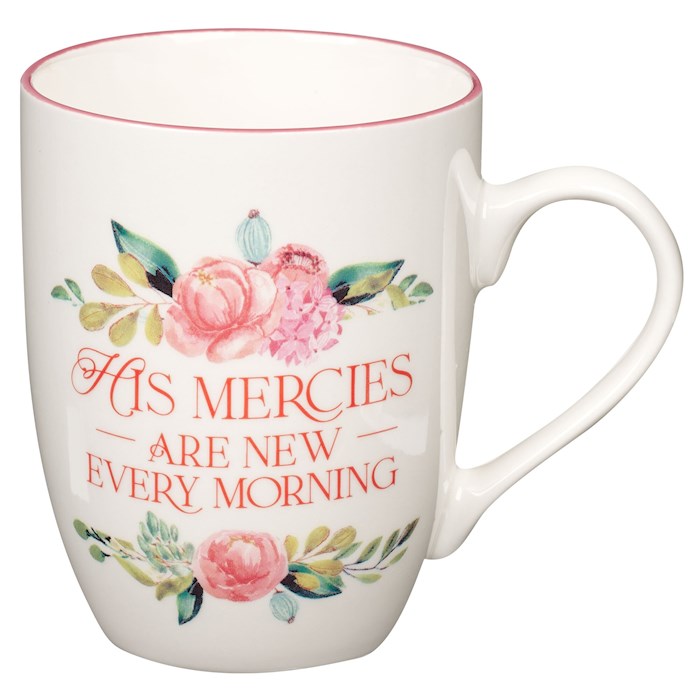 Picture of Christian Art Gifts 406227 Budget Mercies Are   Lamentations 3-22.23 Mug, Teal Floral - MUG1066