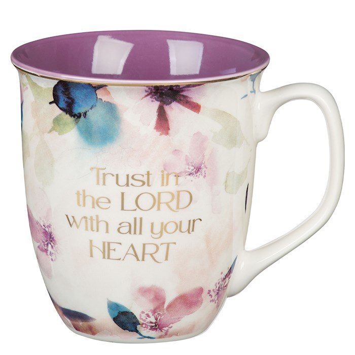 Picture of Christian Art Gifts 406236 Trust In The Lord with All Your Heart Proverbs 3-5 Mug, Purple Floral - MUG