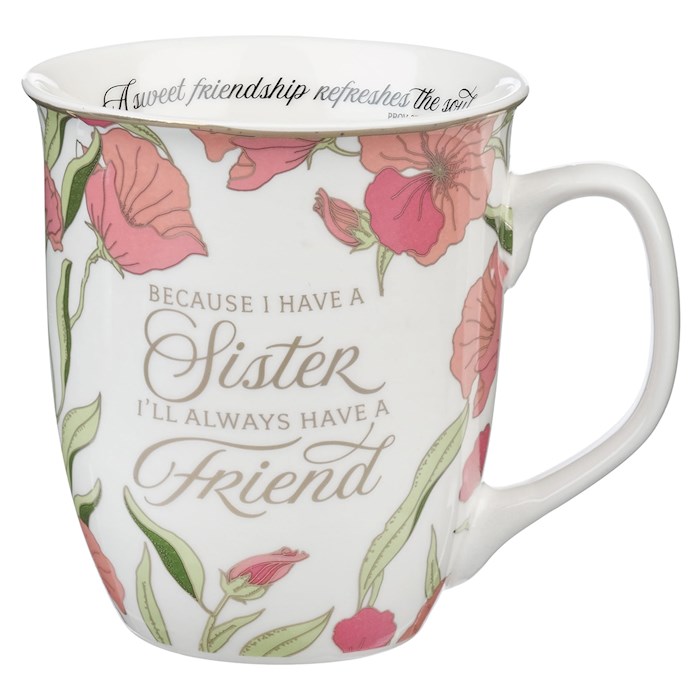 Picture of Christian Art Gifts 380568 Sister Always A Friend Proverbs 27-9 Mug, Pink - MUG1127
