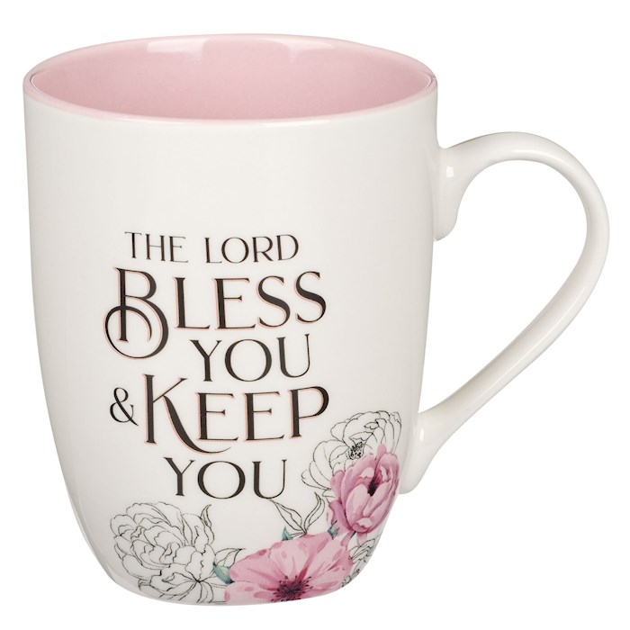 Picture of Christian Art Gifts 406219 Budget Lord Bless & Keep You Numbers 6-24 Mug, Pink Flower - MUG1057