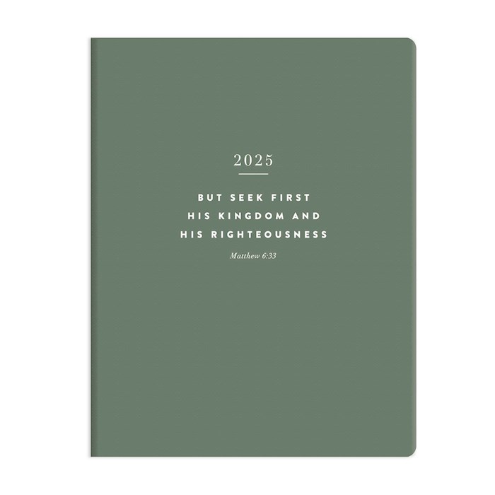 Three Sixteen Publishing 371409 Seek First 2025-2017 Month Bible Memory Planner, Sage Green