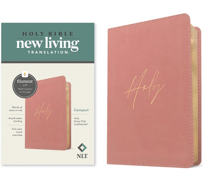 371342 NLT Compact Filament Enabled Edition Holy Dusty Pink Leather Like Bible