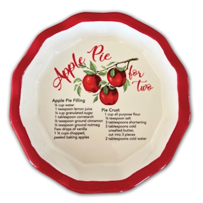 Picture of Abbey Plus CA Gift 374016 Pie Plate - Apple Pie for Two Recipe - Mini - 6 in.