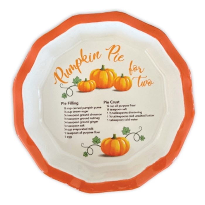 Picture of Abbey Plus CA Gift 374017 Pie Plate - Pumpkin Pie for Two Recipe - Mini - 6 in.