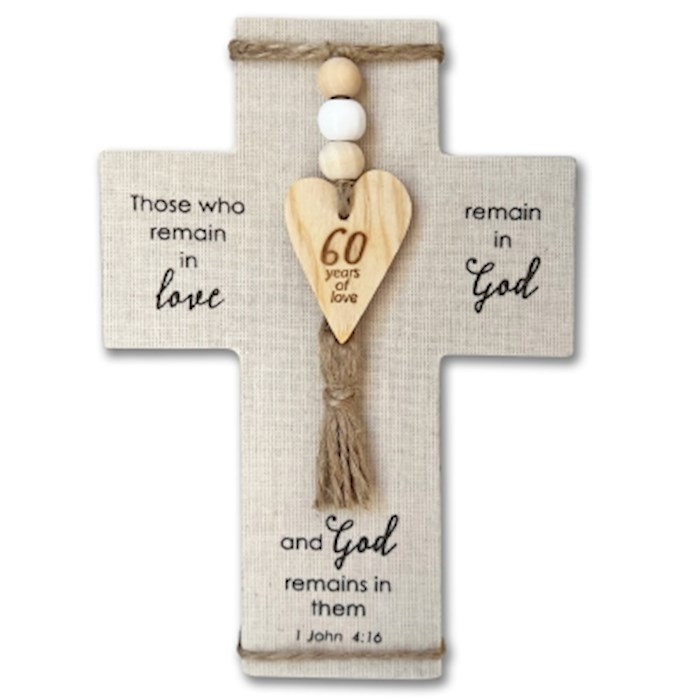 374026 Cross - Fabric Wrapped - 60th Anniversary - 5 x 7.5 in.