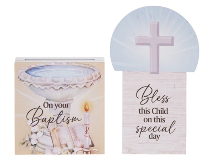 Ganz USA 365879 Hidden Message Plaque - On Your Baptism - 3 x 5 in. - 2 Piece