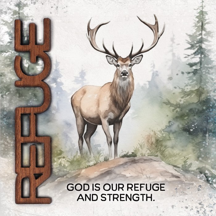 344813 Magnet - Crafted Remindables - Refuge - God Is Our - 3.5 in.