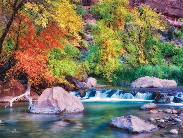 Crown Point Graphics 376238 Soft Touch Jigsaw Puzzle - Colorful Landscape with Poster - 500 Piece