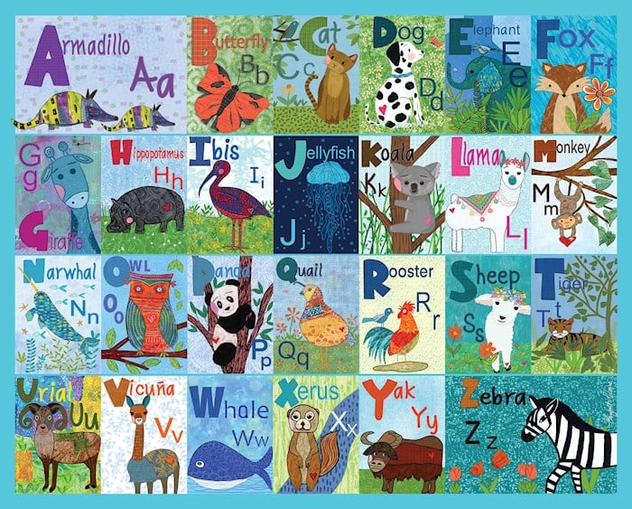 Crown Point Graphics 376253 Soft Touch Jigsaw Puzzle - ABC Animals with Poster - 300 Piece