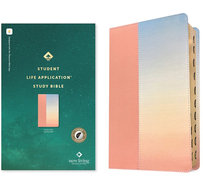 367863 NLT Student Life Application Study Filament Enabled Bible, Ombre Pink Leather Like Indexed