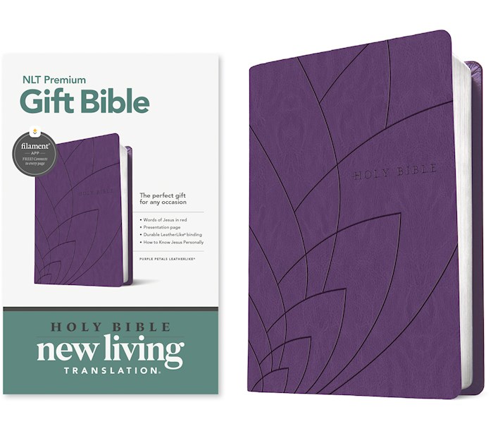 367898 NLT Premium Gift Filament Enabled Bible, Purple Petals Leather Like