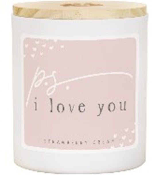 359397 Candle - P.S. I Love You - Strawberry Cream Scent - 11 oz - 2 Wick