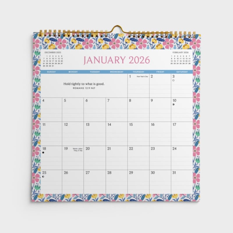 452208 2026 Mini Wall Calendar - Black Lines