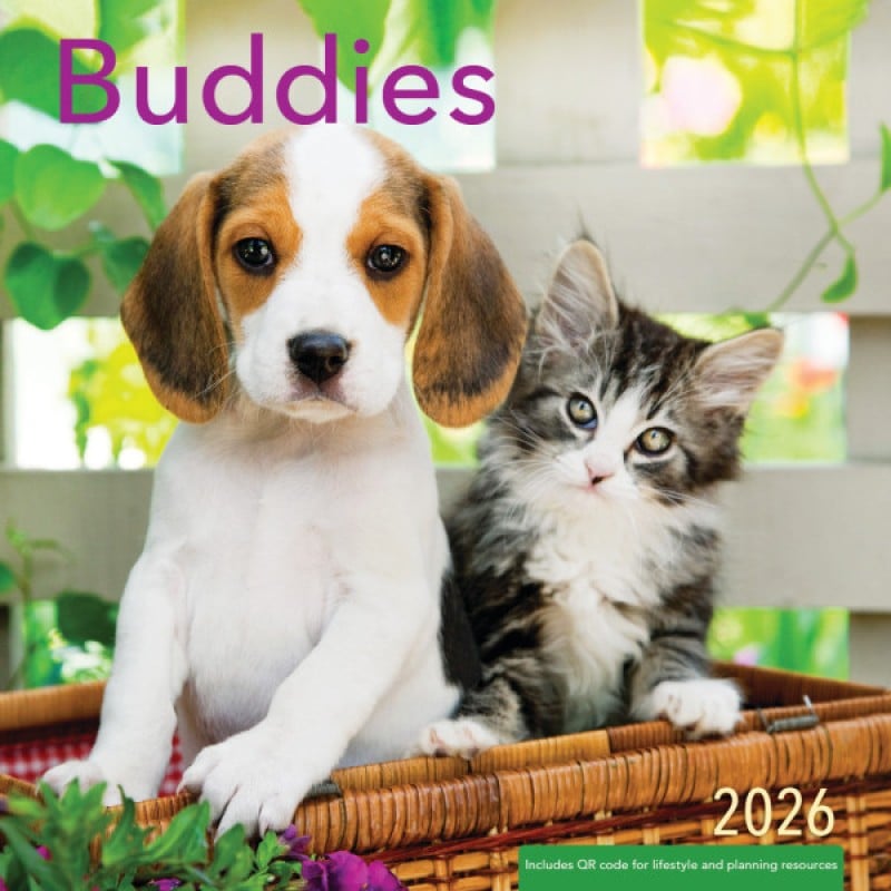 452250 2026 Mini Wall Calendar - Buddies