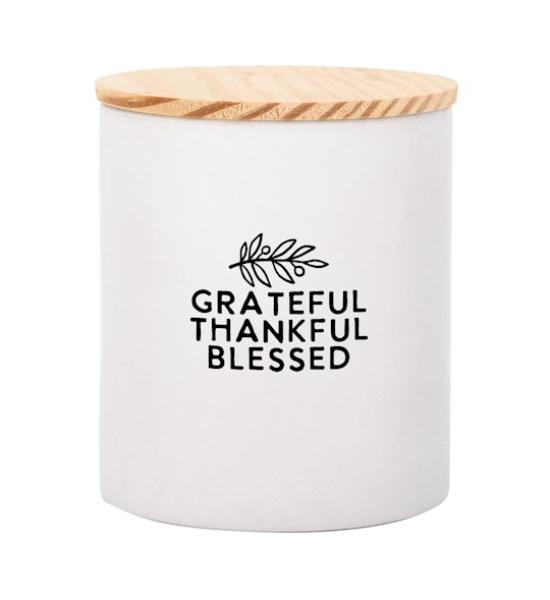 470473 Canister - Grateful Thankful Blessed with Lid