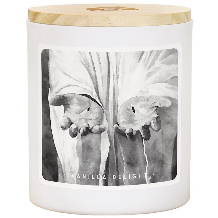 47049X Jesus Holding Lamb Candle, Black & White - Vanilla Delight - 11 oz - 2 Wick