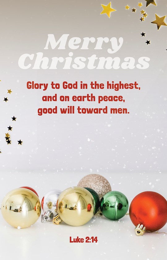 368045 Bulletin - Merry Christmas & Glory To God In The Highest - Luke 2-24 - KJV - Pack of 100