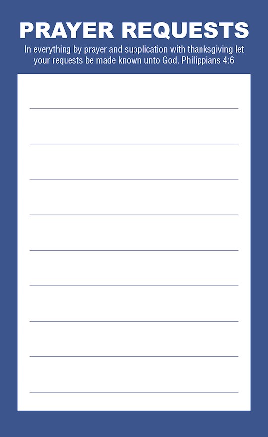377195 Prayer Request Philippians 4-6, KJV Prayer Request Card, Blue - Pack of 50