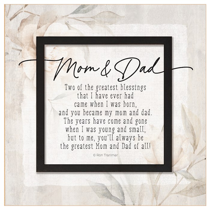 470306 Plaque - Layered Grace - Mom & Dad - 6 x 6 in.