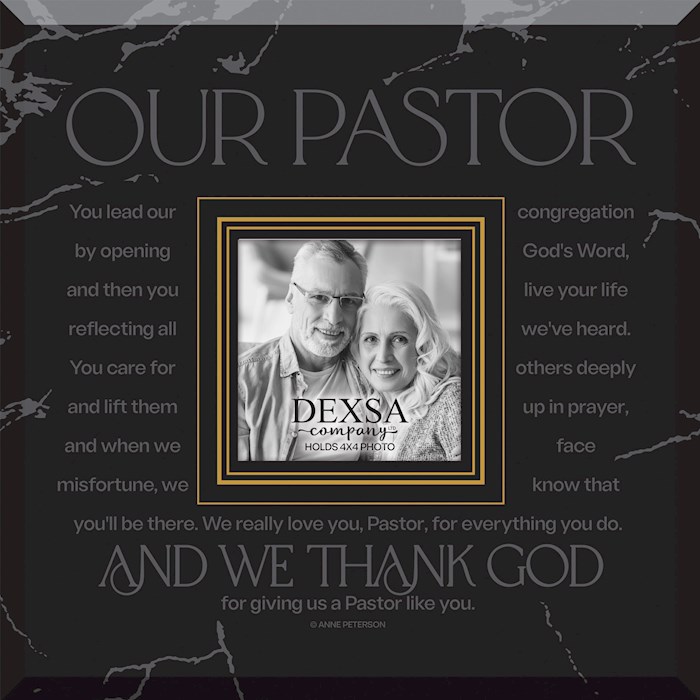 470378 Glass Photo Frame - Our Pastor - 12 x 10 in. - Holds 4 x 6 in. Photo