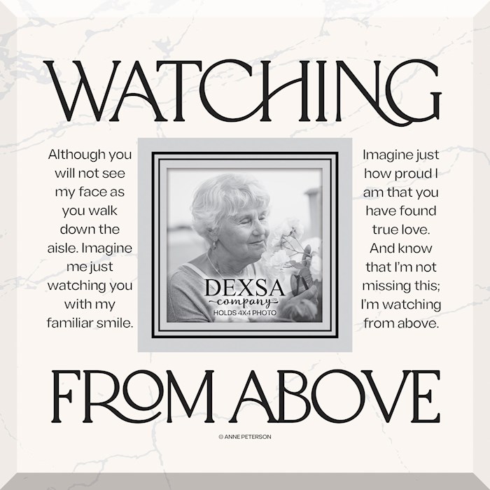 470379 Glass Photo Frame - Watching From Above - 12 x 10 in. - Holds 4 x 6 in. Photo