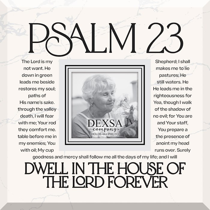 47037X Glass Photo Frame - Psalm 23 - 12 x 10 in. - Holds 4 x 6 in. Photo