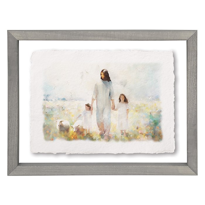 470511 Floating Art Rectangle - Jesus Children Art - 11 x 14 in.