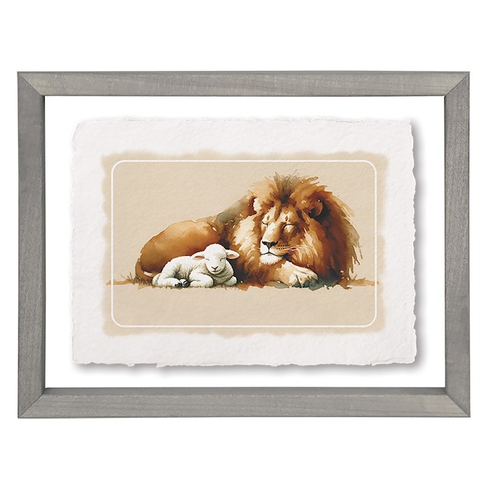 47051X Floating Art Rectangle - Lion Lamb Art - 11 x 14 in.