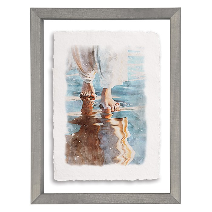 470521 Floating Art Rectangle - Jesus On Water - 14 x 11 in.