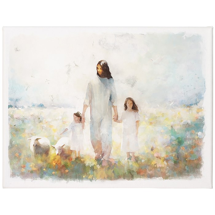 470527 Wrapped Canvas - Jesus Children Art - 17 x 13 in.