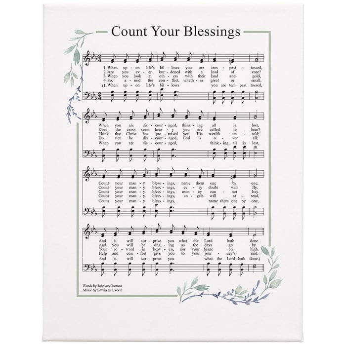 470528 Wrapped Canvas - Count Your Blessings - 12 x 9 in.