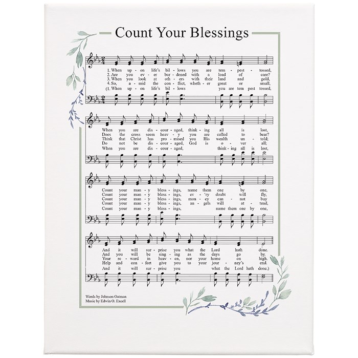 470529 Wrapped Canvas - Count Your Blessings - 17 x 13 in.