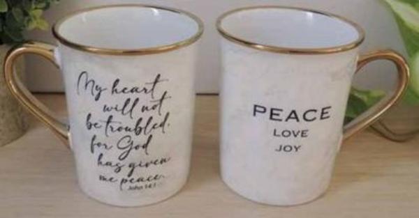 Picture of Abbey Plus CA Gift 479203 Mug - Peace Love Joy - 18 oz