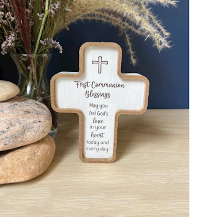 479237 First Communion Blessings Cross - 5.5 x 4.25 x 1 in.