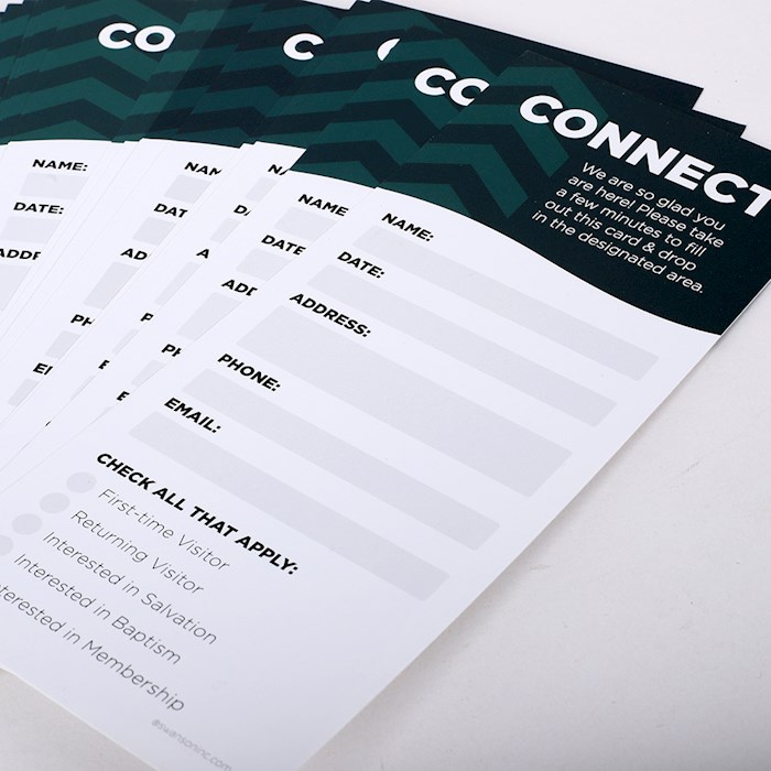 479295 Welcome & Connect Card, Green - Pack of 50