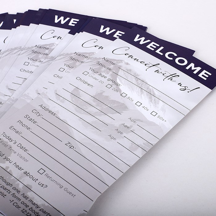 479298 Welcome & Connect Card, Purple - Pack of 50