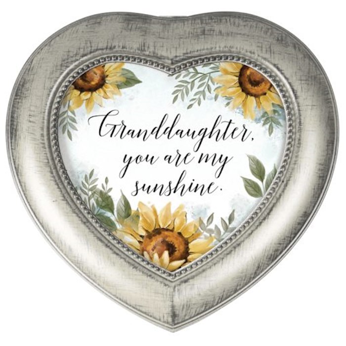 479526 Music Box - Granddaughter, You Are My Sunshine & Amazing Grace - 5.5 x 5.25 x 2.5 in. - No.19237