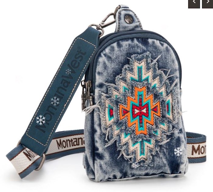 452755 Aztec Cross Sling Bag, Jean
