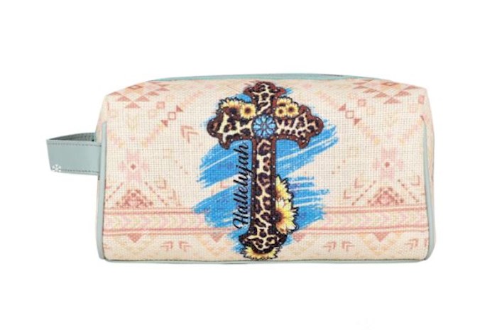 452766 Aztec Cross Travel Pouch, Leopard