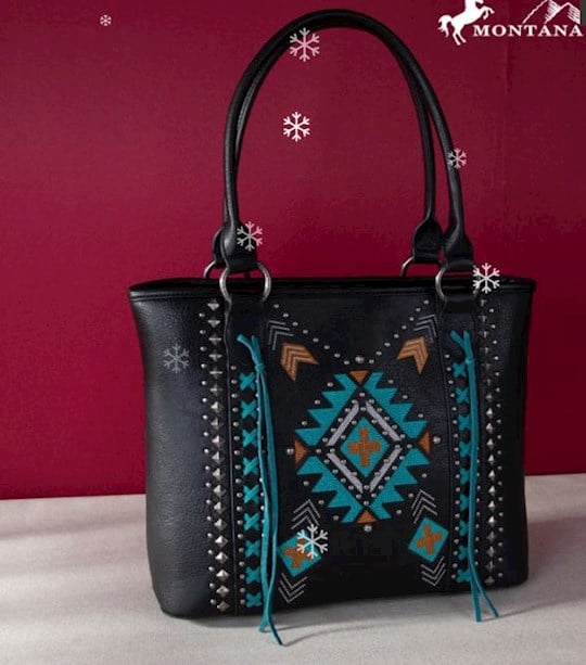 452770 Aztec Cross Concealed Carry Tote, Black