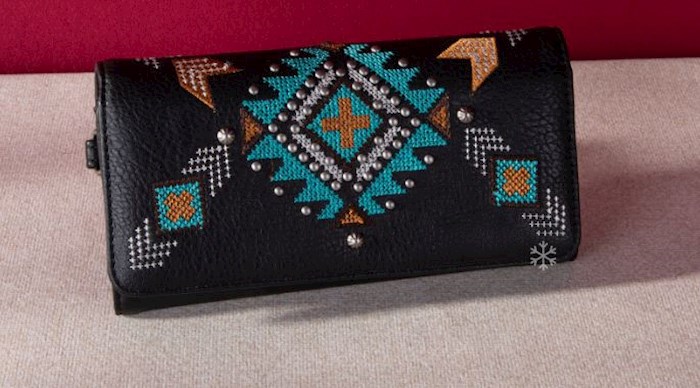 452771 Aztec Cross Wallet, Black