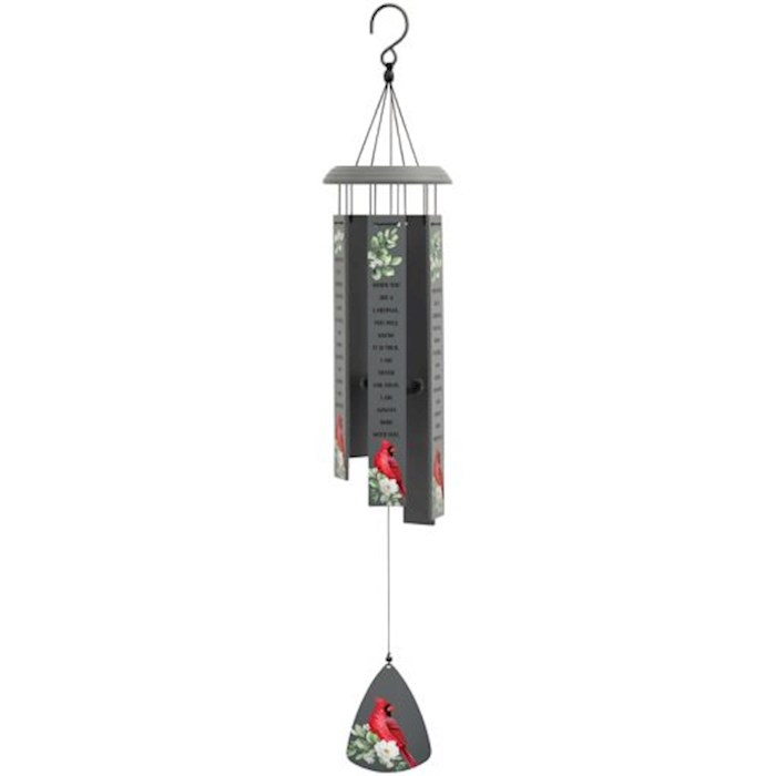 479432 Wind Chime - Harmony Bar - Cardinal & When You See A Cardinal - 32 x 1.5 x 5.375 in. - No.64908