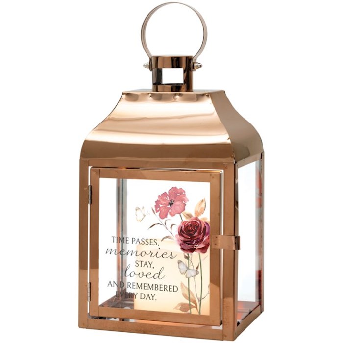 342265 Lantern with Flameless LED Candle & Timer - Remembered - 6 x 12.25 x 4.5 in.