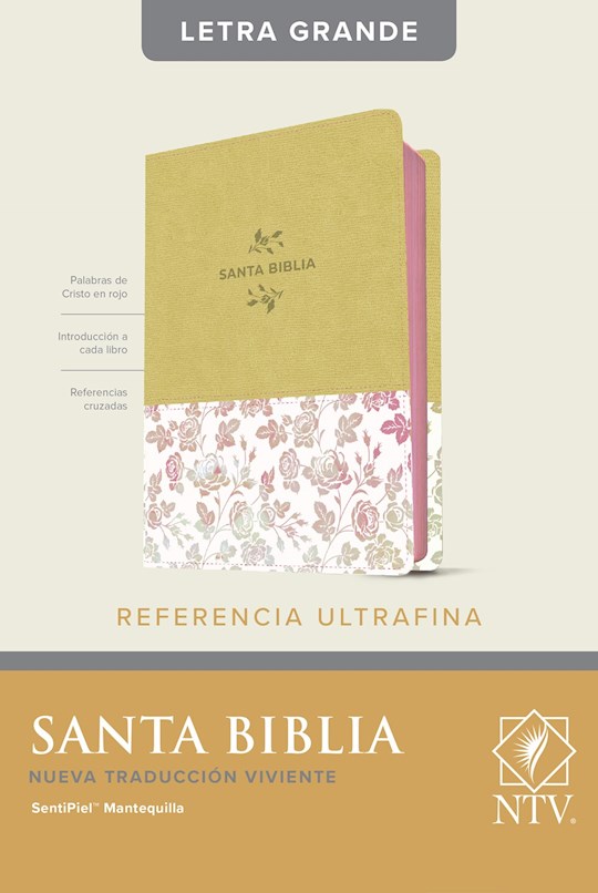 471074 NTV Edicion Ziper Referencias & Letra Grande NLT Large Print Zipper Edition with Refer Bible - Vintage Cream Leather Like