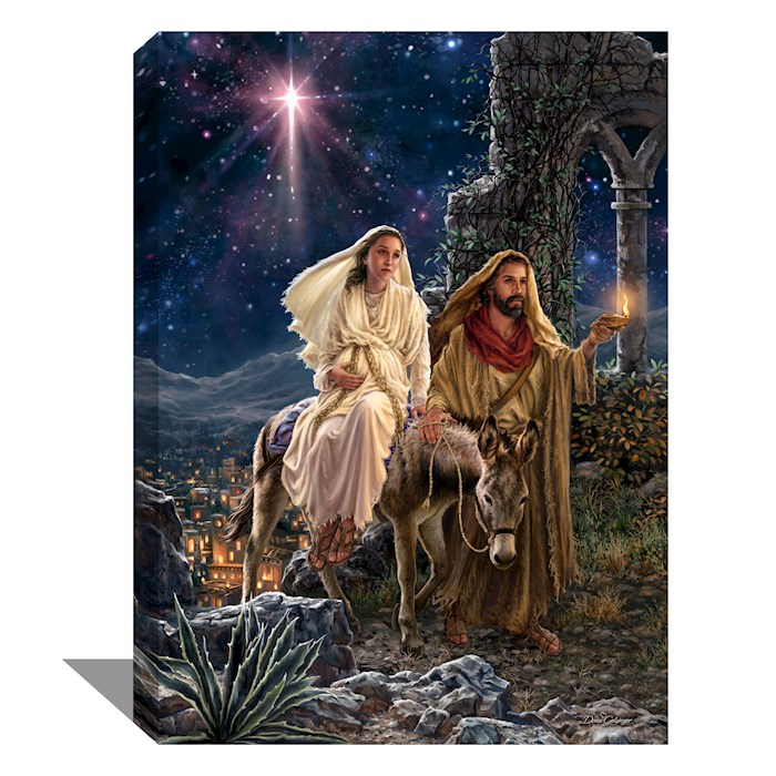 Journey to Bethlehem Canvas - Multicolor - 10 x 14 in. - Frameless - Handcrafted