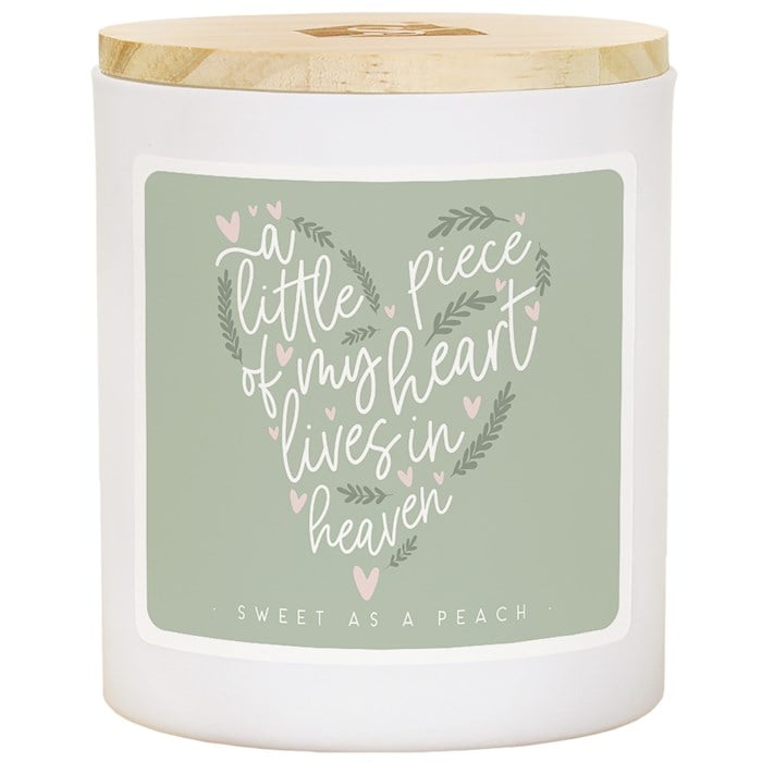 462987 Candle - Little Piece Heart & Green - Sweet As A Peach Scent - 11 oz - 2 Wick
