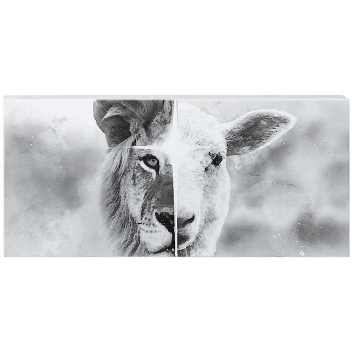 46308X Inspire Board - Black & White Lion & Lamb - 12 x 5.5 in.