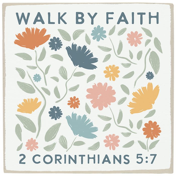471356 Magnet - Square - Walk By Faith Flowers - 2.5 in.