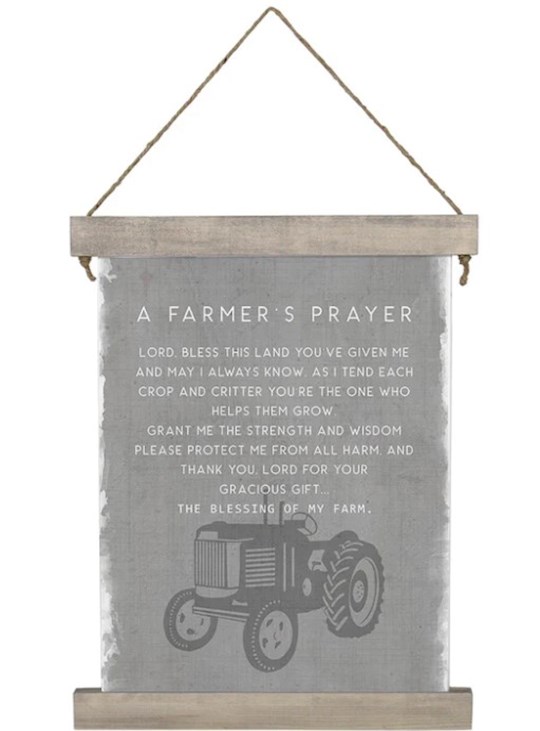 471496 Hanging Canvas - Farmers Prayer - 10 x 17 in.